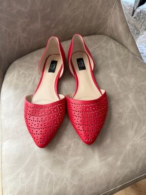 Jones New York Red Laser-Cut D'Orsay Flats